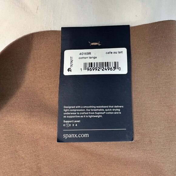 SPANXsupersmooth Undie-tectable Supima Cotton Tanga in Cafe Au Lait 1X NEW - Picture 6 of 8